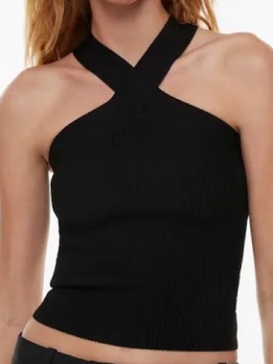 Aritzia Tops - Babaton Aritzia Black Cross Neck Top